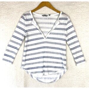 Athleta Top Womens XSmall Striped 100% Linen